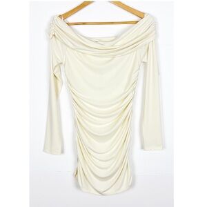 Zara Dress Size Medium Off the Shoulder Mini Ruched